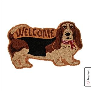 Welcome basset hound door mat